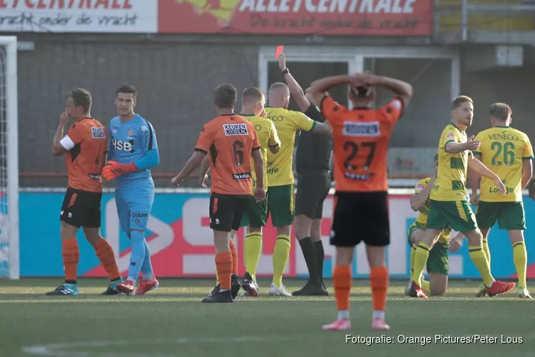 Vroege rode kaart nekt FC Volendam. Opnieuw winst voor ADO Den Haag